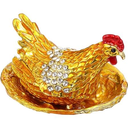 small metal chicken figurine trinket box|LIFKOME Home Decor Vintage Decor Hen Figurine Hinged .